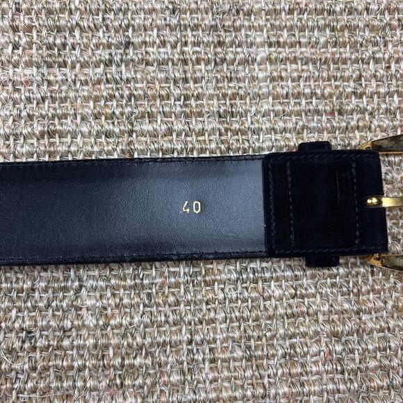 ?✨ Escada Black Suede Belt | Size 40 | Gold Buckle | Made in Italy main image 5